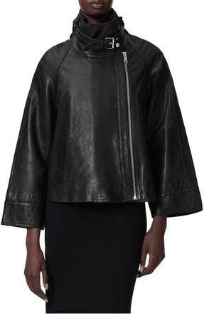 AllSaints Rhodes Leather Jacket in Black at Nordstrom, Size X-Small