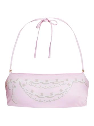 Versace graphic-print bikini top - women - Polyester/Spandex/Elastane/Polyester/Spandex/Elastane - 2 - Pink