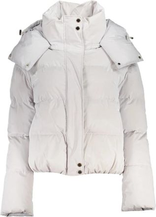 Patrizia Pepe Witte Hoodie met Afneembare Capuchon - Dames - Winterjassen - Wit - S - Jassen