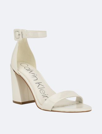 Calvin Klein Womens Womens Marle Heel Sandal - White - 6H