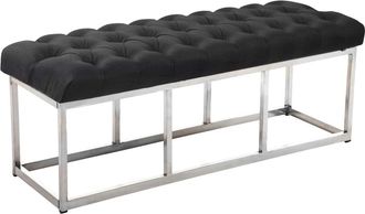 Clp Banco con patas de metal y asiento en Tela Gris oscuro