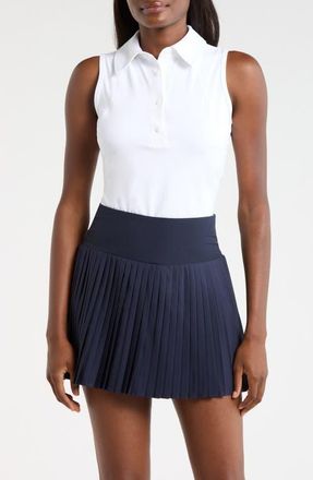 Lord & Taylor Cloud Club Sleeveless Polo Top in Brilliant White at Nordstrom, Size X-Large