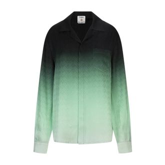 Casablanca Shirts, female, Multicolor, L, Gradient Ping Pong Jacquard Long Sleeve Silk Shirt