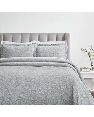 Superior Hibiscus Medium Weight Matelasse Woven Bedspread Set