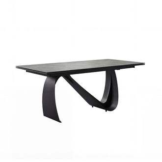 Pondecor Interiorismo Mesa de comedor extensible m&aacute;rmol porcel&aacute;nico gris 160/240x90x76cm