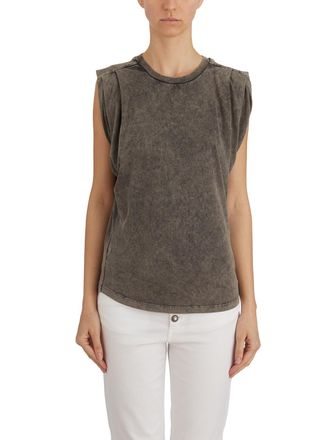 Dondup Womens Cotton T-shirt - Grey - Size Medium