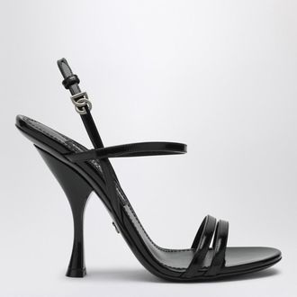Dolce & Gabbana Black polished calf leather sandals