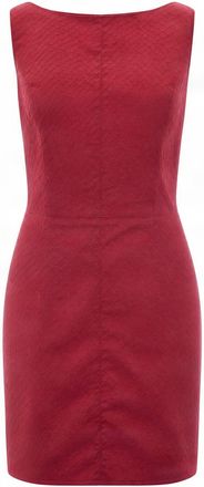 Elisabetta Franchi Red Draped Front Fitted Sleeveless Mini Dress