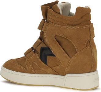 Isabel Marant Womens Leather High-Top Sneakers Cognac-Black Calf (upper) Trainers Cognac/black