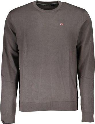 Napapijri Grijze Katoenen Trui voor Mannen - Heren - Ronde hals truien - Grijs - 2XL - Katoen - Truien & Vesten