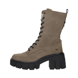 Mustang Hoge Veterlaarzen - Dames - Veterlaarzen - Grijs - 38 EU - Leer - Schoenen