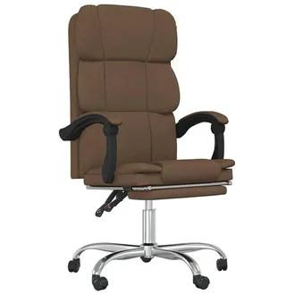 vidaXL Silla De Oficina Reclinable De Tela Marr&oacute;n Vidaxl