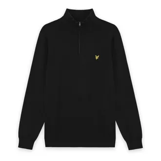 Lyle & Scott Turtlenecks, male, Black, Size: L Golf Quarter Zip Jumper