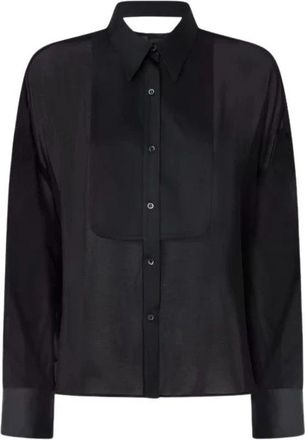 Pinko Shirts - Dames - Overhemden - Zwart - S - Leer - Overhemden