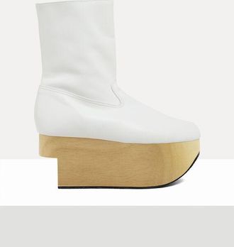 Vivienne Westwood Rocking Horse Boot Leather White 4-37 Unisex