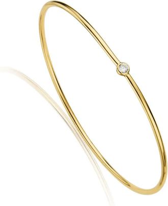 Lily & Roo Gold Single Diamond Style Bangle