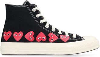 Comme Des Gar&ccedil;ons Mens Converse X Comme Des Gar&ccedil;ons Play Chuck 70 High-Top Sneakers Black Rubber Trainers