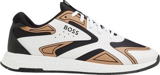 HUGO BOSS Heren Titanium Leren Hardlooptrainers (Beige)