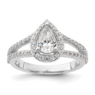 Diamond2Deal 14k White Gold Lab Grown Diamond Wedding Band Ring 0.6Ct Clarity- VS Color- G-H