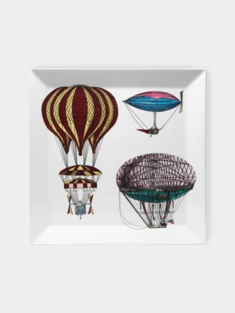 Fornasetti Palloni Hand-Painted Porcelain Square Tray