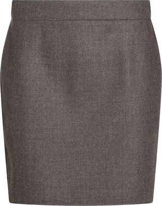 Max Mara Short Felted Wool Skirt - Brown Grey