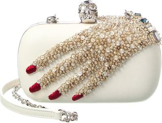 Alexander McQueen Alexander Mcqueen Embellished Hand Leather Skull Clutch (Authentic Pre-Loved)