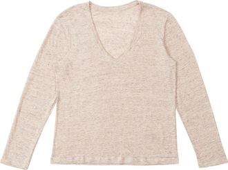 Fortela Long Sleeve Linen T-Shirt in Camel at Nordstrom, Size X-Small Eu