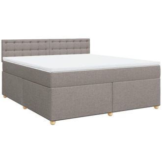 vidaXL Vidaxl - Cama Box Spring Con Colch&oacute;n Tela Gris Taupe 180x200 Cm