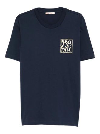 Marni logo crew-neck T-shirt - Blue