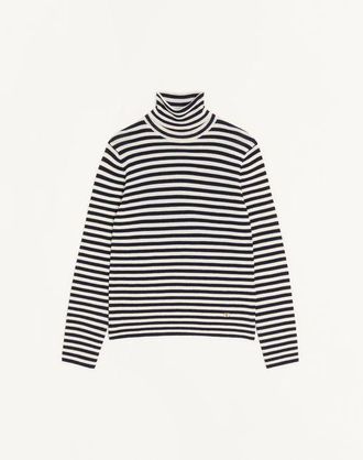 Valentino Valentino High-Neck Wool Jumper With Vlogo Patch