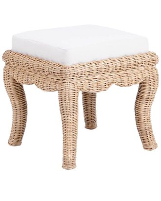 Jonathan Y Designs Jonathan Y Rowan 19.7In Bohemian Designer Woven Rattan & Wood Vanity Stool