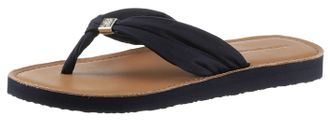 Tommy Hilfiger Zehentrenner TOMMY HILFIGER TH ELEVATED BEACH SANDAL, Damen, Gr. 35, blau (dunkelblau), Textil, Schuhe Zehentrenner, Sommerschuh, Bequemschuh, Flats, 