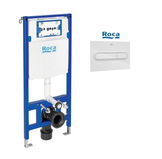 Roca Bastidor Roca Duplo One, Pack Cisterna Empotrada Y Pulsador Pl1 Blanco Brillo