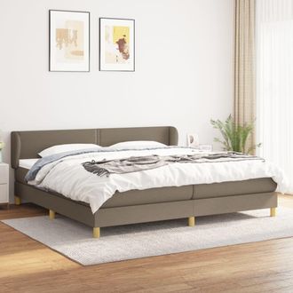 vidaXL Vidaxl - Cama Box Spring Con Colch&oacute;n Tela Gris Taupe 200x200 Cm