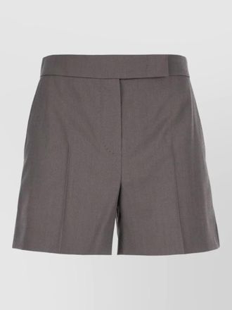 Max Mara wool pleated shorts button detail belt loops