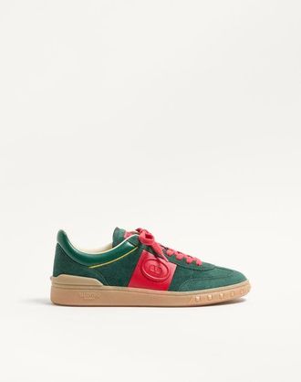 Valentino Garavani Upvillage Low Top Trainer In Split Leather And Calfskin Nappa Leather