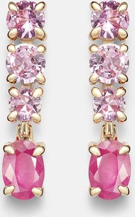 Stone and Strand Orecchini in oro 14kt (585/1000) con zaffiri rosa e rubini