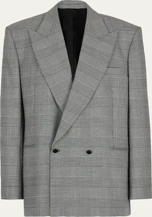 Balmain Prince Of Wales Double-Breasted Blazer Jacket
