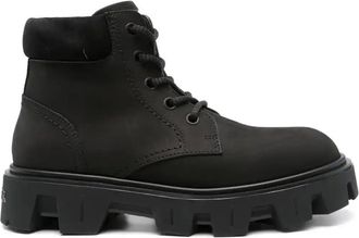 Moncler Peak City Ankle Boots - Mens - Calf Leather/Rubber/Fabric/Calf Suede