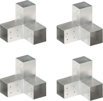 vidaXL vidaXL Connettori per Pali a Forma di Y 4 pz Metallo Zincato 81x81 mm