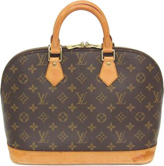 Louis Vuitton Alma Brown Canvas Handbag (Pre-Owned)