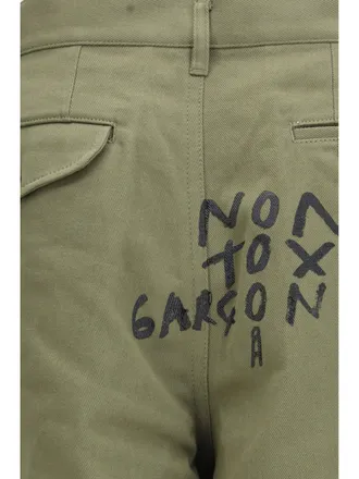 Comme Des Gar&ccedil;ons Printed Cotton Cargo Shorts - Khaki