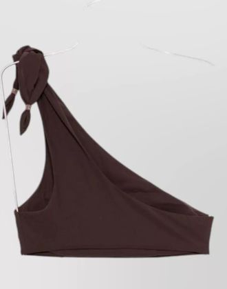 Brunello Cucinelli one-shoulder knot bikini top