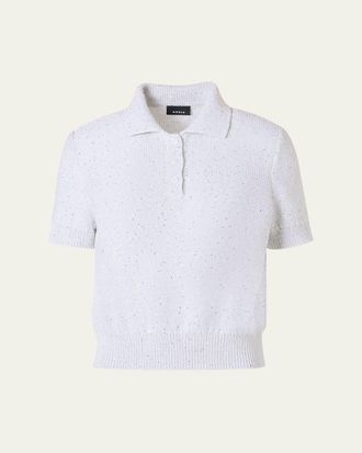 Akris Micro Sequined Short Knit Sweater