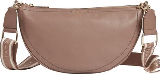 Ted Baker Womens Webbing Leather Half Moon Crossbody Bag, Taupe