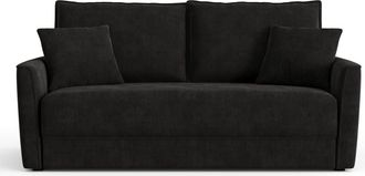 Sia Home Sof&aacute; cama 3 plazas tejido tramado tacto suave negro 180 cm