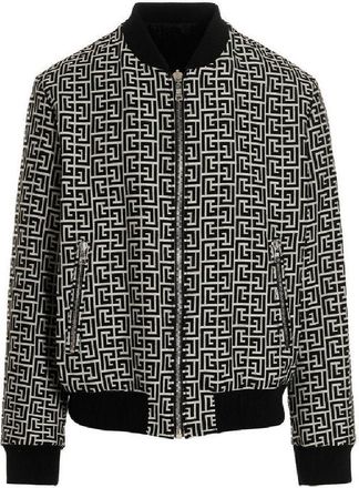 Balmain Monogram Reverisble Bomber Jacket, Brand Size 46 (US Size 36)