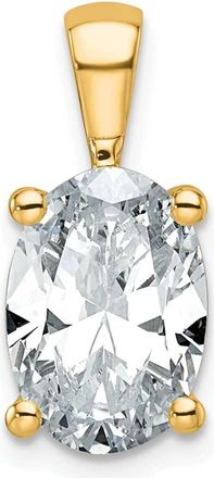 Diamond2Deal 14k Yellow Gold 3 Ct Oval Cut Lab Grown Diamond Pendant