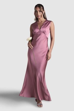 Oasis Satin Maxi Bridesmaid Dress in Rose at Nordstrom, Size 12