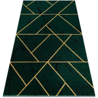 RugsX Rugsx - Alfombra Emerald Exclusivo 1012 Glamour, Elegante Geom&eacute;trico, M&aacute;rmol Botella Verde / Oro Green 120x170 Cm